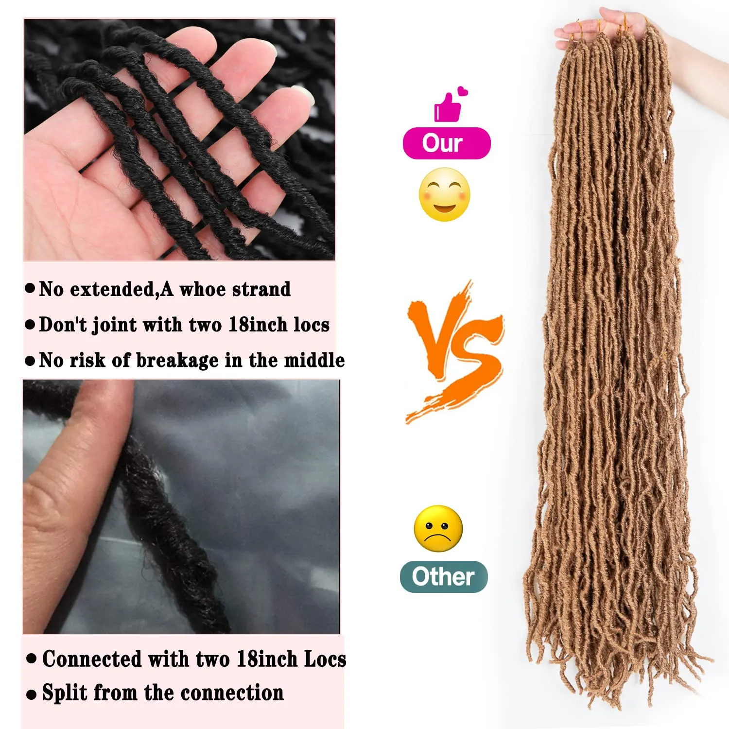 36Inch Soft Locs Crochet Hair Faux Locs Crochet Braids Hair 6 Packs/lot Goddess Locs Synthetic Hair Extend Soft Locs Braiding for Women (36 Inch (6packs), 27#)