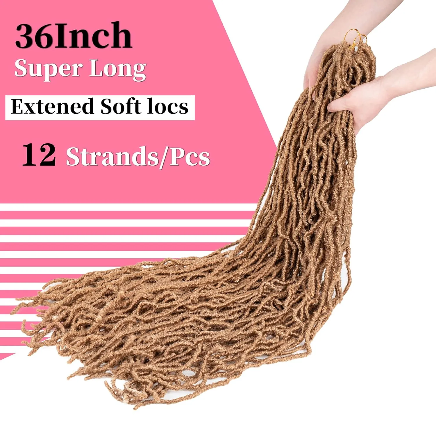 36Inch Soft Locs Crochet Hair Faux Locs Crochet Braids Hair 6 Packs/lot Goddess Locs Synthetic Hair Extend Soft Locs Braiding for Women (36 Inch (6packs), 27#)