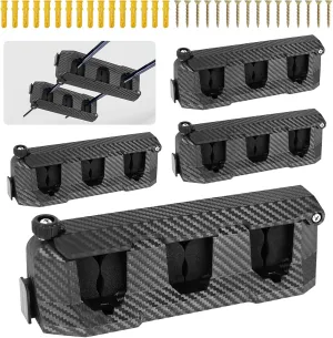 4-Pack Adjustable Fishing Rod Wall Mount |Heavy-Duty ABS & EVA Foam Rack with Screws/Anchors | Vertical/Horizontal Storage for Garage, Boat, Ceiling