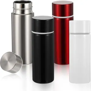 4 Pack Mini Stainless Steel Water Bottle, Insulated Small Water Bottle, Portable Leak-proof Purse Pocket Slim Water Flask, Keeps Drink Cold and Hot(5 Oz)