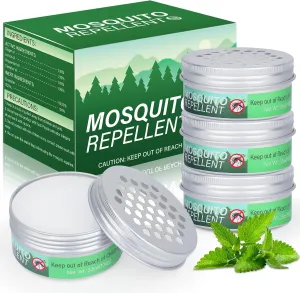 4 Pack Mosquito Repellent - Natural Powerful Mosquito Repellent for Patio Yard Home Room Indoor Outdoor Travel Camping, Mosquito Deterrent Keep Mosquito Away Ticks and Gnats