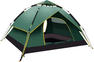 4 Person Instant Pop Up Camping Tent, Easy Set Up Automatic Family Travel Tent, Portable Backpacking Waterproof Windproof Sun Shelter Tent