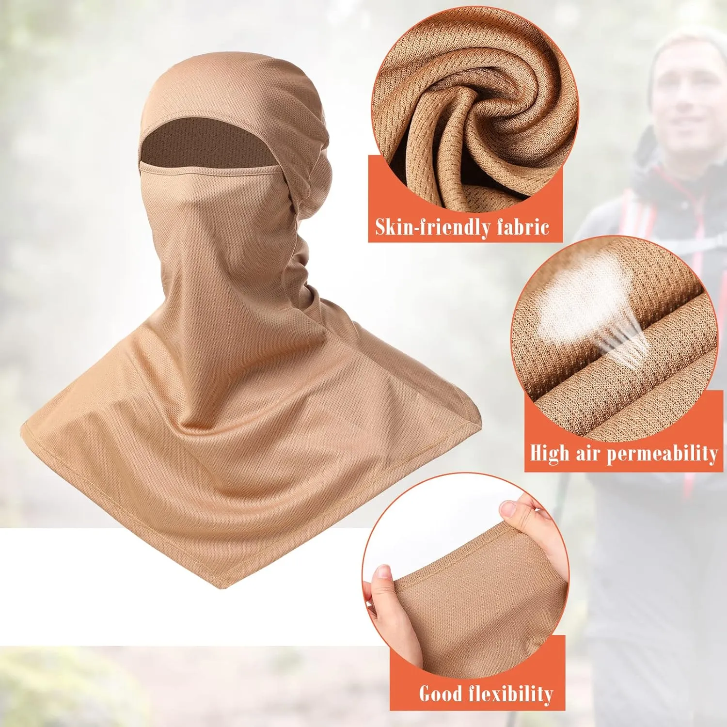 4 Piece Balaclava Face Covering Summer Balaclava Sun Protection Long Neck Cover for Men Women