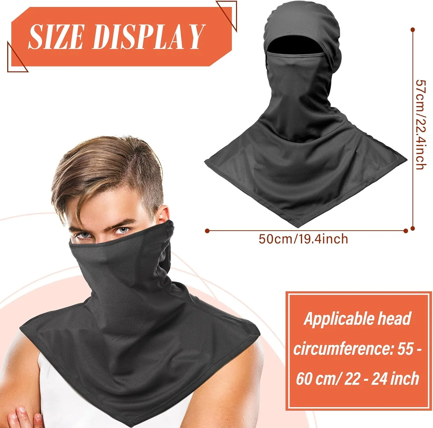 4 Piece Balaclava Face Covering Summer Balaclava Sun Protection Long Neck Cover for Men Women