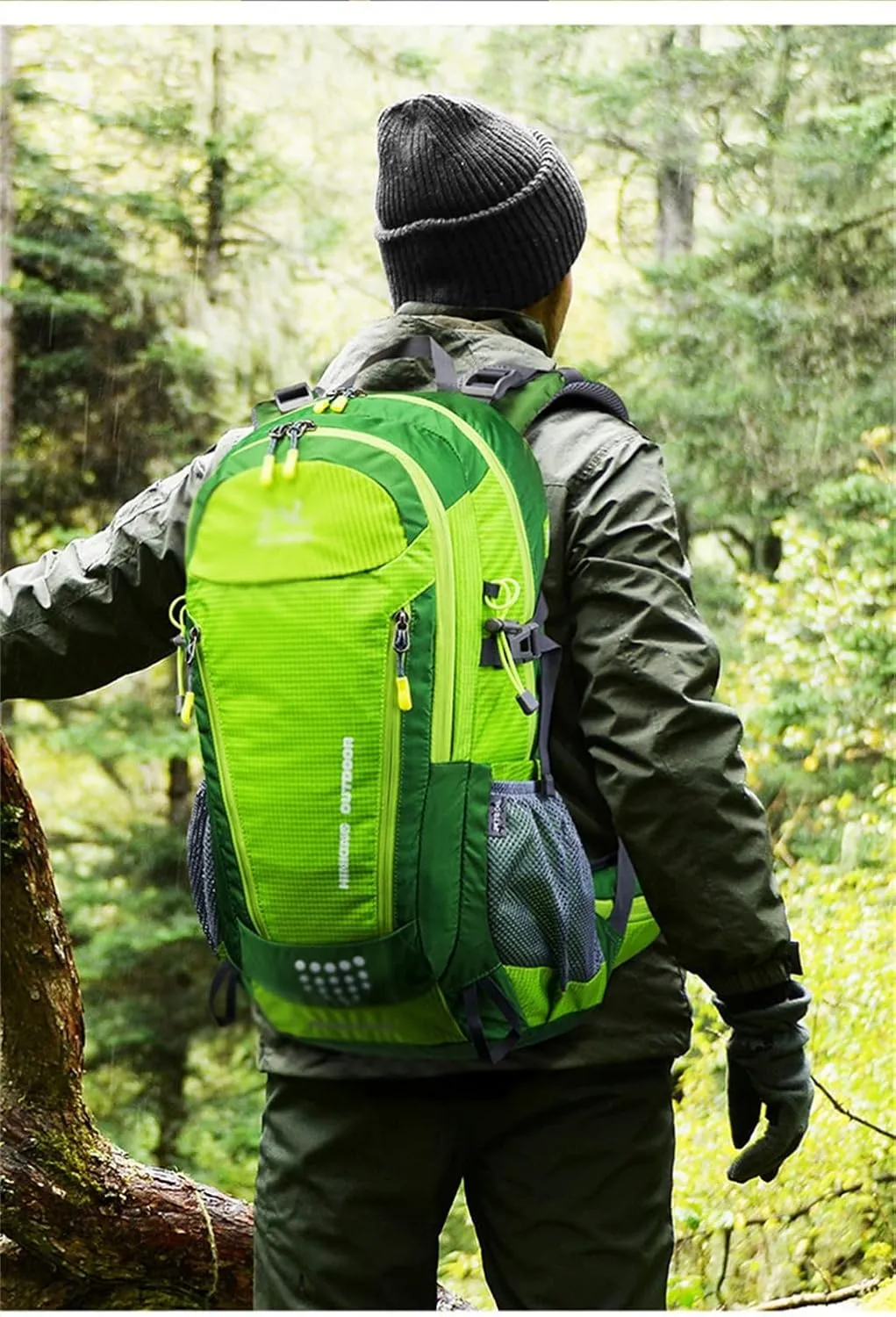 40L Camping Backpack Travel Hiking Backpack Outdoor Bag with Rain Cover(E)