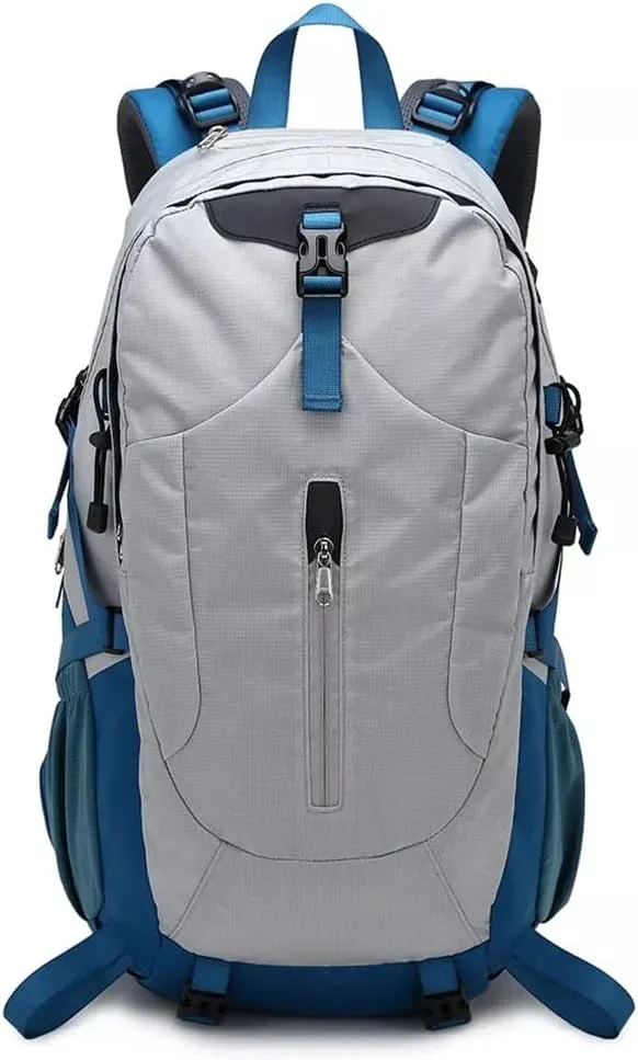 40L Hiking Backpack Outdoor Mountaineering Bag Large Capacity Travel Sports Backpack (Gray,As the picture shows)