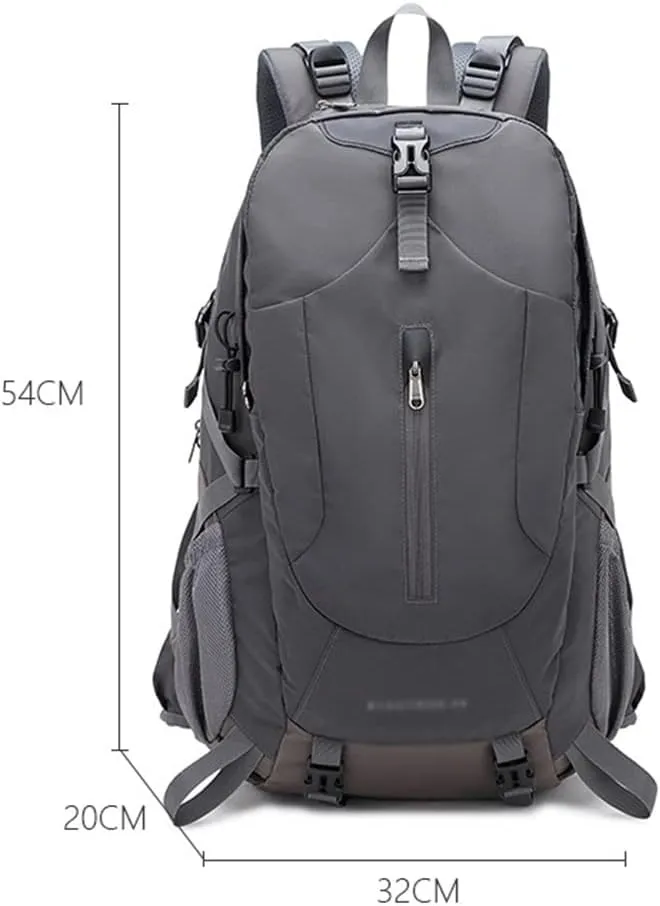 40L Hiking Backpack Outdoor Mountaineering Bag Large Capacity Travel Sports Backpack (Gray,As the picture shows)