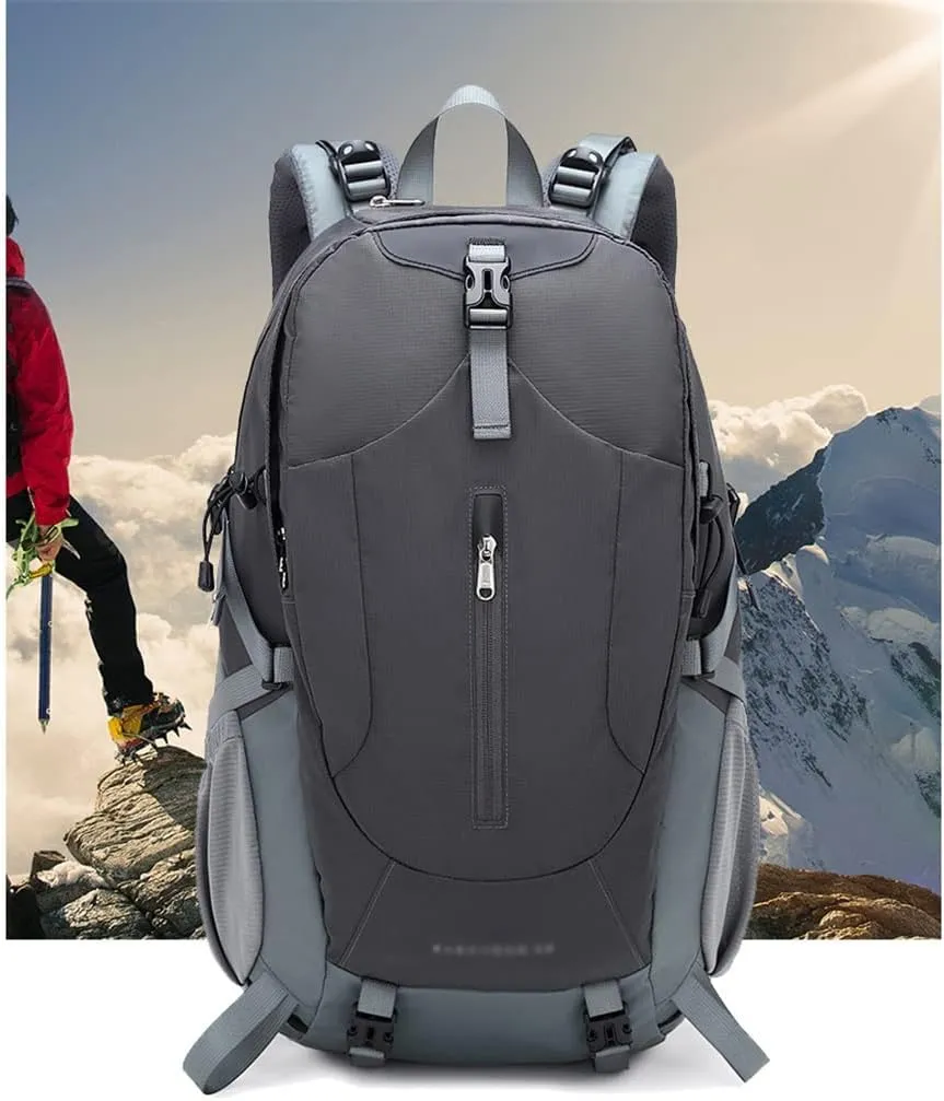 40L Hiking Backpack Outdoor Mountaineering Bag Large Capacity Travel Sports Backpack (Gray,As the picture shows)
