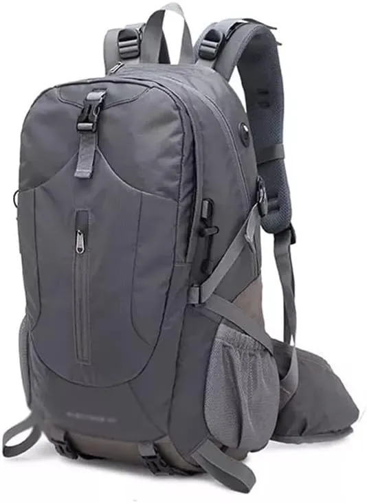 40L Hiking Backpack Outdoor Mountaineering Bag Large Capacity Travel Sports Backpack (Gray,As the picture shows)
