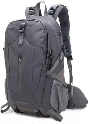 40L Hiking Backpack Outdoor Mountaineering Bag Large Capacity Travel Sports Backpack (Gray,As the picture shows)