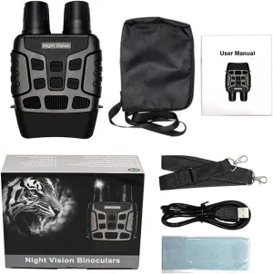 4K HD Night Vision Binoculars, IP56 Waterproof, 300m Viewing Range, Dual Infrared Night Vision, Ideal for Wildlife Observation, Security Patrol, Outdoor Exploration & Camping