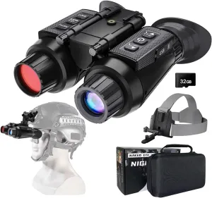 4K Night Vision Binoculars for Helmet, Infrared Night Vision Night Vision Goggles 8X Digital Zoom Night Vision Scope Can Save Photos/Videos