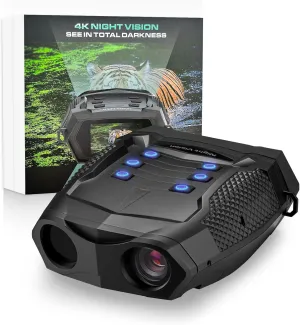 4K Night Vision Goggles, 1600FT Night Vision Binoculars with 3'' HD Screen, 8X Digital Zoom, 32GB Card, Binoculars Night Vision That can Take Photos and Videos for Camping Farm & Security