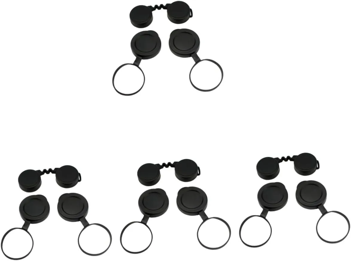 4sets Protective Objective Lens Caps for Binoculars and Scratch Lens and Simple Design for Outdoor Activities and Bird Watching