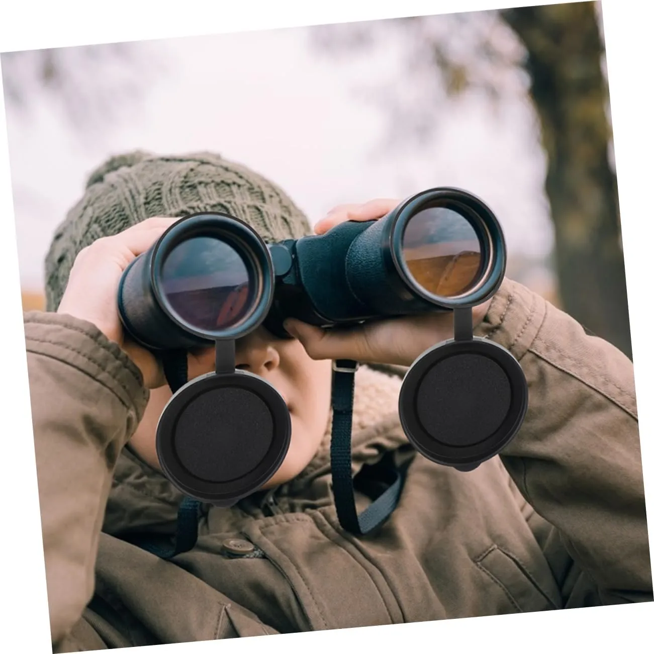 4sets Protective Objective Lens Caps for Binoculars and Scratch Lens and Simple Design for Outdoor Activities and Bird Watching
