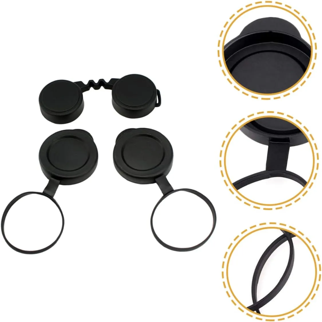 4sets Protective Objective Lens Caps for Binoculars and Scratch Lens and Simple Design for Outdoor Activities and Bird Watching