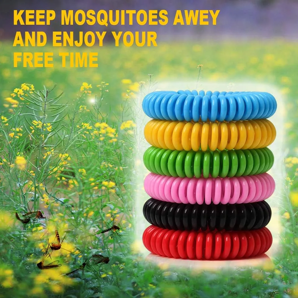 50 Pack Mosquito Repellent Bracelets, DEET-Free Mosquito Bands for Adults and Kids, Individually Wrapped Repellent Wristbands for Outdoor Camping Fishing Traveling
