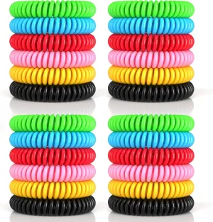 50 Pack Mosquito Repellent Bracelets, DEET-Free Mosquito Bands for Adults and Kids, Individually Wrapped Repellent Wristbands for Outdoor Camping Fishing Traveling