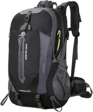 50L Hiking Backpack Water Prevent Tear Nylon Fabric Dark Green Camping Travel