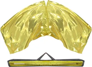 54"X45" Worship Flags for Dance Church, Rectangular Praise Dance Flags for Worship, Praise Flag with Flexible Rod and Carrying Bag, Set of 2, Gold