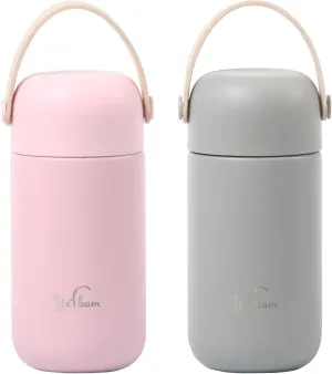 5.5oz Mini Tumbler Stainless Steel Vacuum Insulated Water Bottle Double Wall Thermos Flask Small Size BPA Free Leakproof (Gray-Pink Combo)