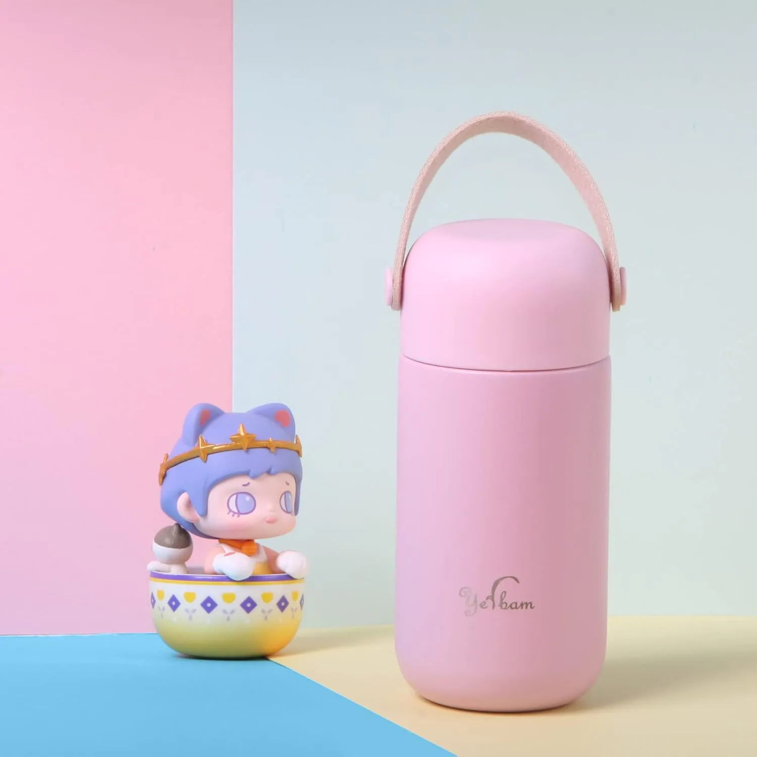 5.5oz Mini Tumbler Stainless Steel Vacuum Insulated Water Bottle Double Wall Thermos Flask Small Size BPA Free Leakproof (Gray-Pink Combo)