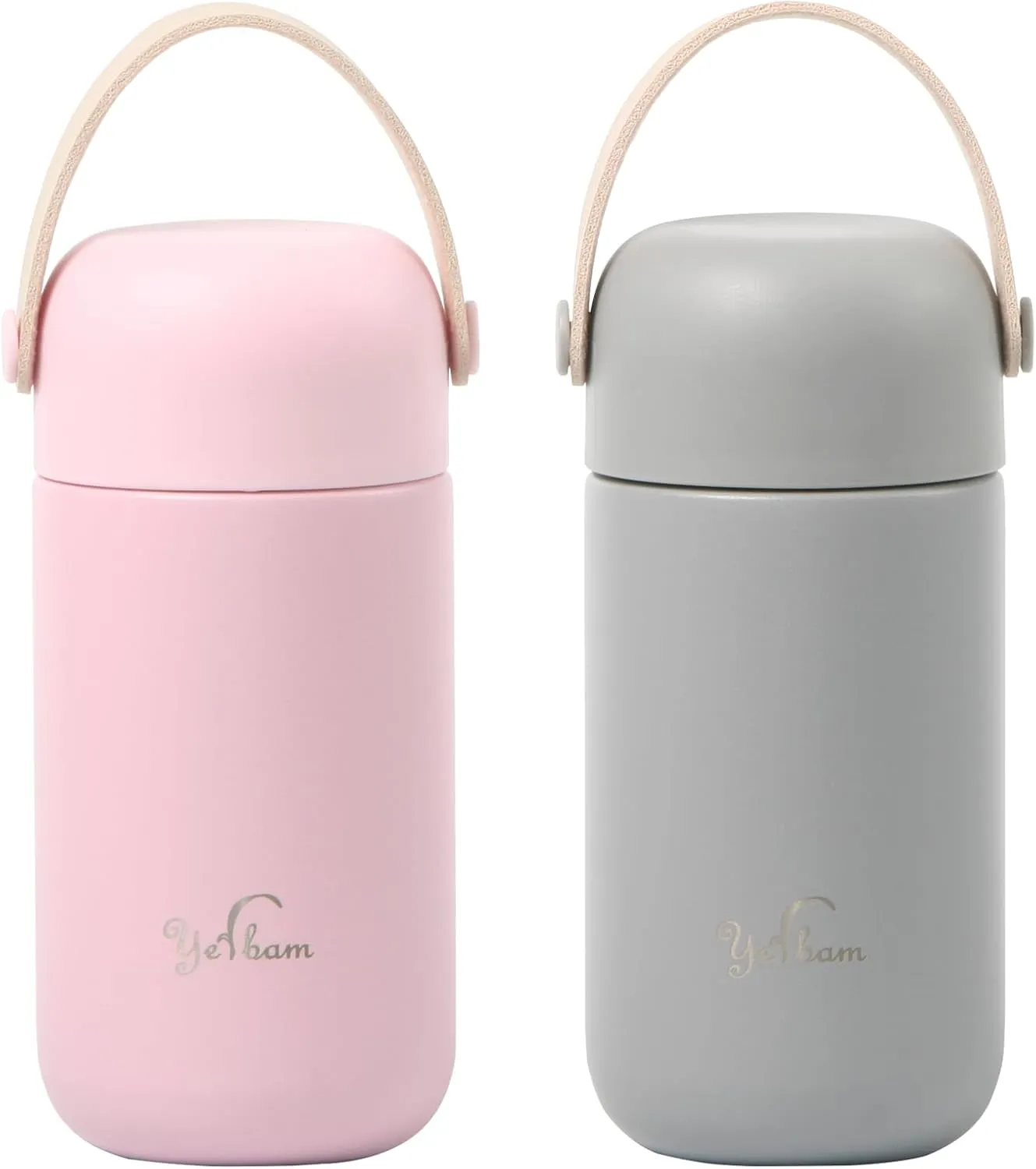 5.5oz Mini Tumbler Stainless Steel Vacuum Insulated Water Bottle Double Wall Thermos Flask Small Size BPA Free Leakproof (Gray-Pink Combo)