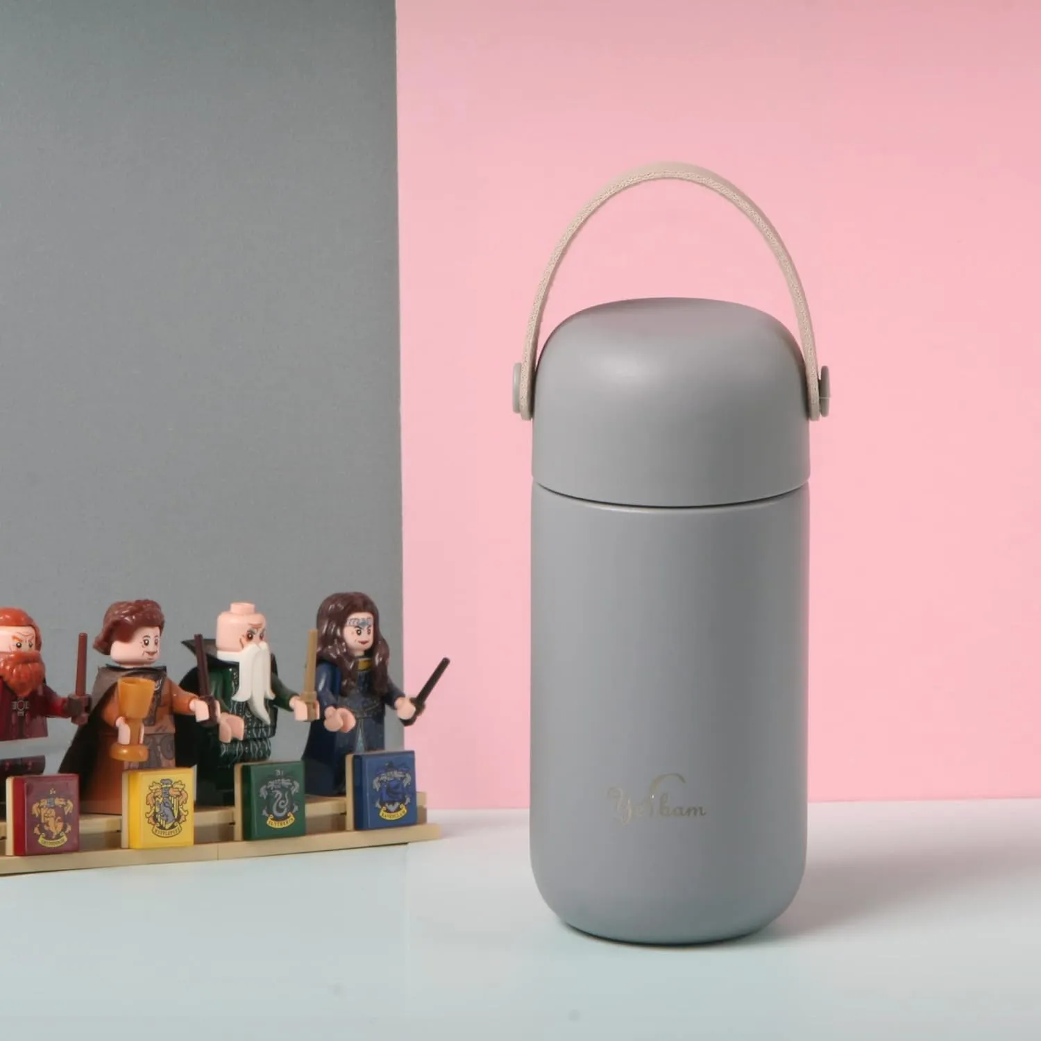 5.5oz Mini Tumbler Stainless Steel Vacuum Insulated Water Bottle Double Wall Thermos Flask Small Size BPA Free Leakproof (Gray-Pink Combo)