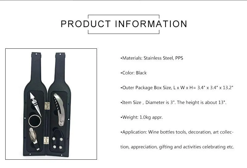 5Pcs Wine Bottle Corkscrew & Accessory Set on Sale
