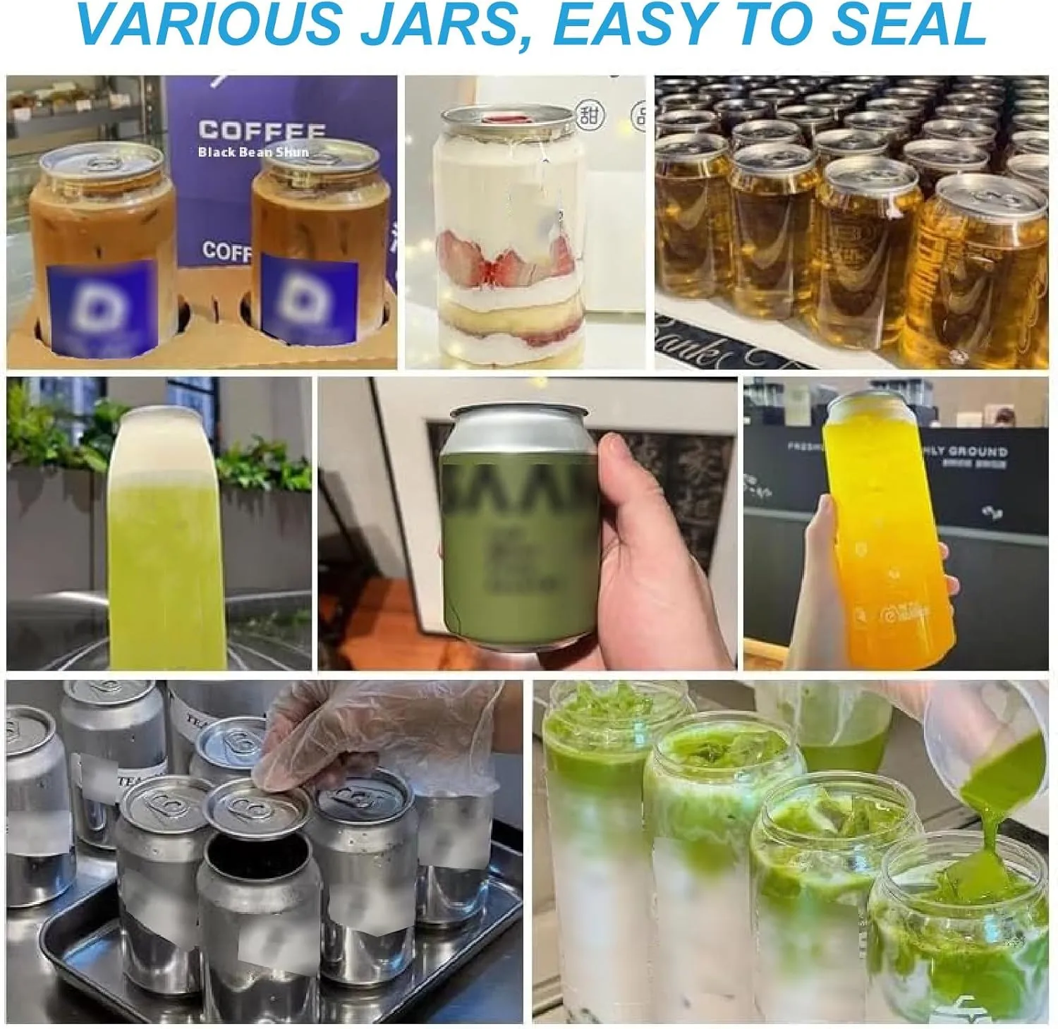 5pcs/min Beer Can Sealer, Commercial Electric Plastic Aluminum Cup Sealer Machine, Tea Infusing Tin Can Seamer,Black-110V