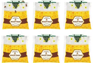 6 Pack Disposable Wasp Traps Outdoor Hanging Yellow Jacket Trap Carpenter Bee Traps for Outside Wasp Catcher Hornet Trap Bee Killer Fly Bag for Bees, Bug
