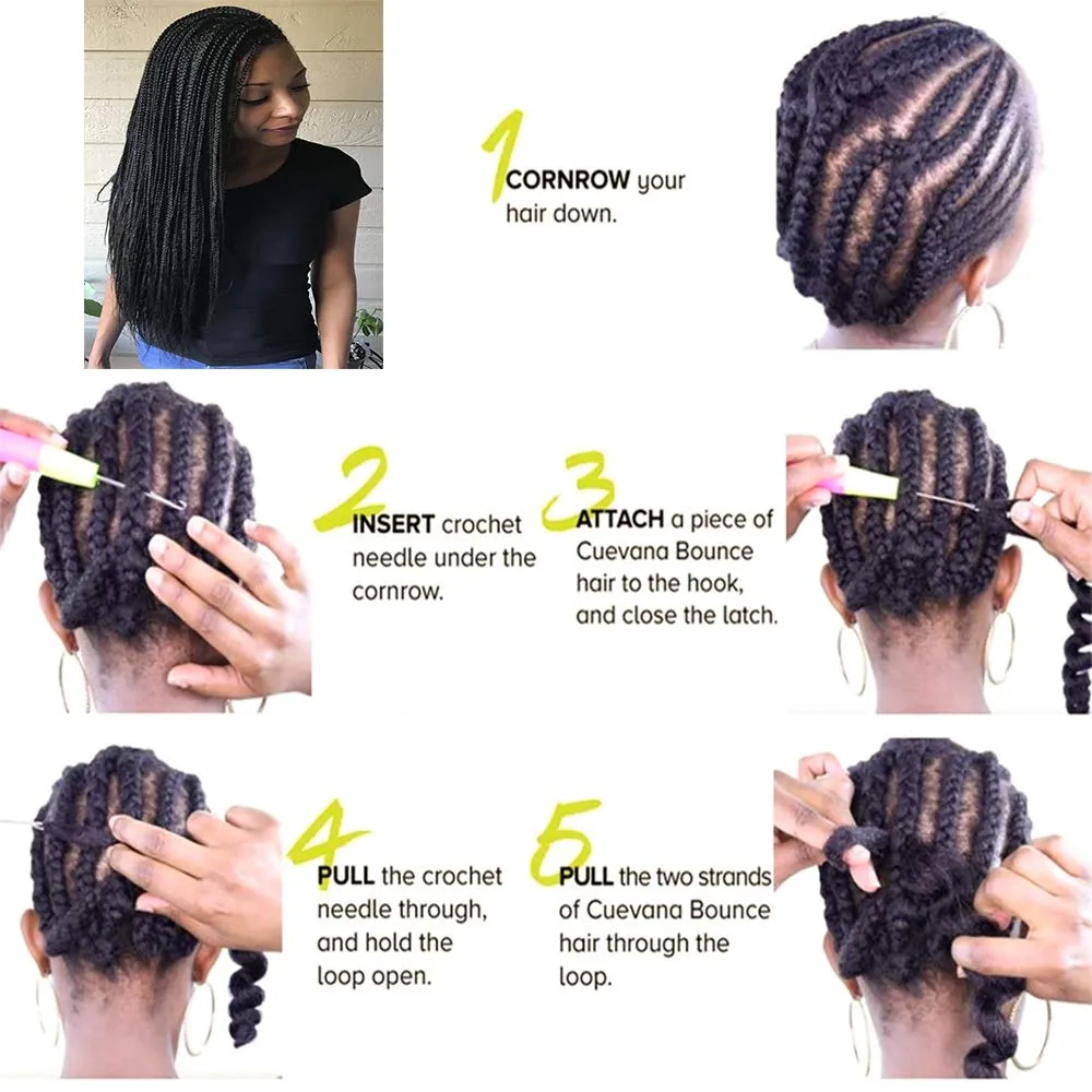 6 Packs Box Braids Crochet Hair Crochet Box Braids Pre-looped Synthetic Hair Crotchet Box Braids Hair 22 Inch (1B, 22inch) …