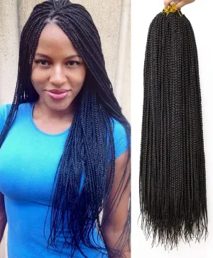 6 Packs Box Braids Crochet Hair Crochet Box Braids Pre-looped Synthetic Hair Crotchet Box Braids Hair 22 Inch (1B, 22inch) …