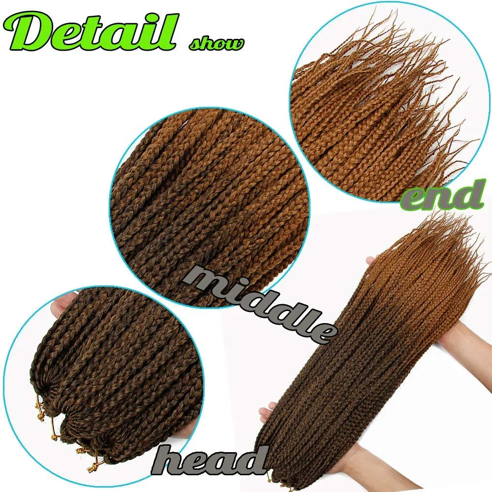 6 Packs Box Braids Crochet Hair Crochet Box Braids Pre-looped Synthetic Hair Crotchet Box Braids Hair 22 Inch (1B/30, 22inch) …
