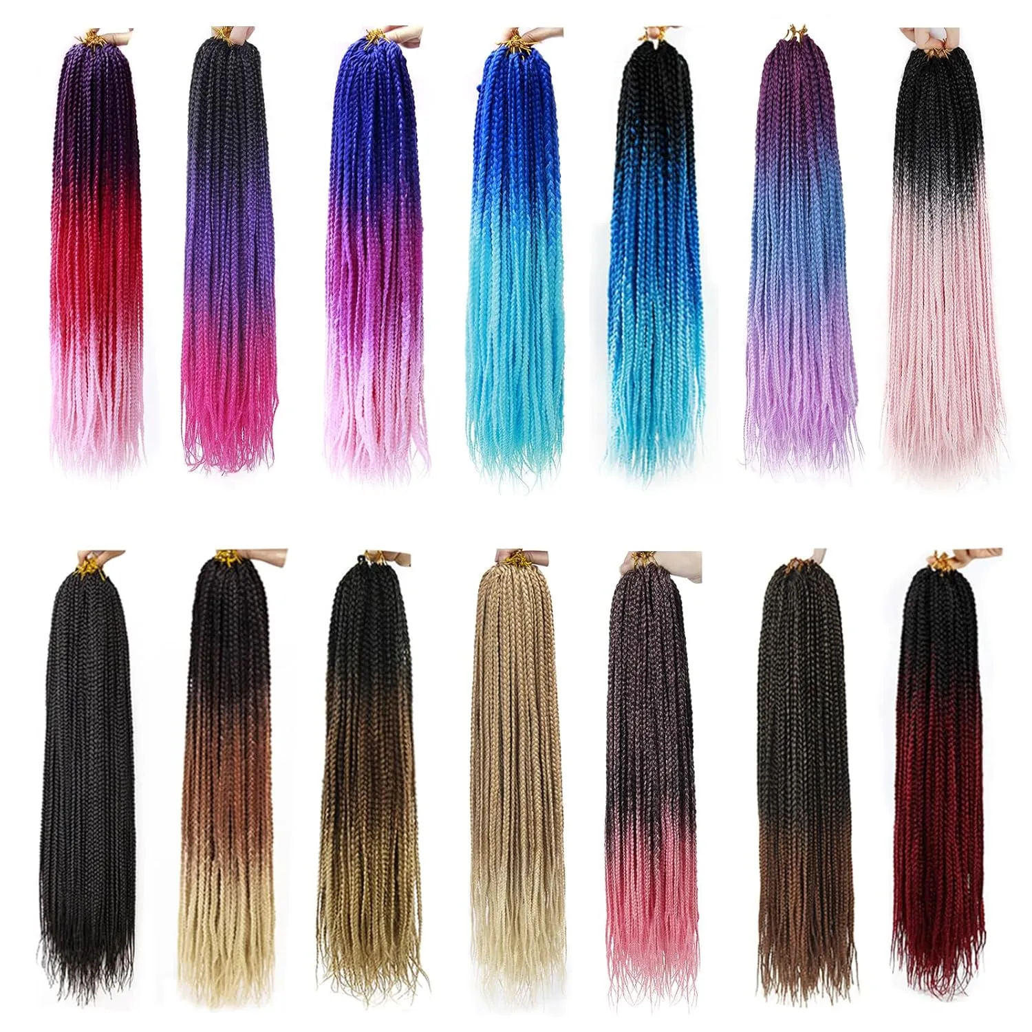 6 Packs Box Braids Crochet Hair Crochet Box Braids Pre-looped Synthetic Hair Crotchet Box Braids Hair 22 Inch (1B/30, 22inch) …