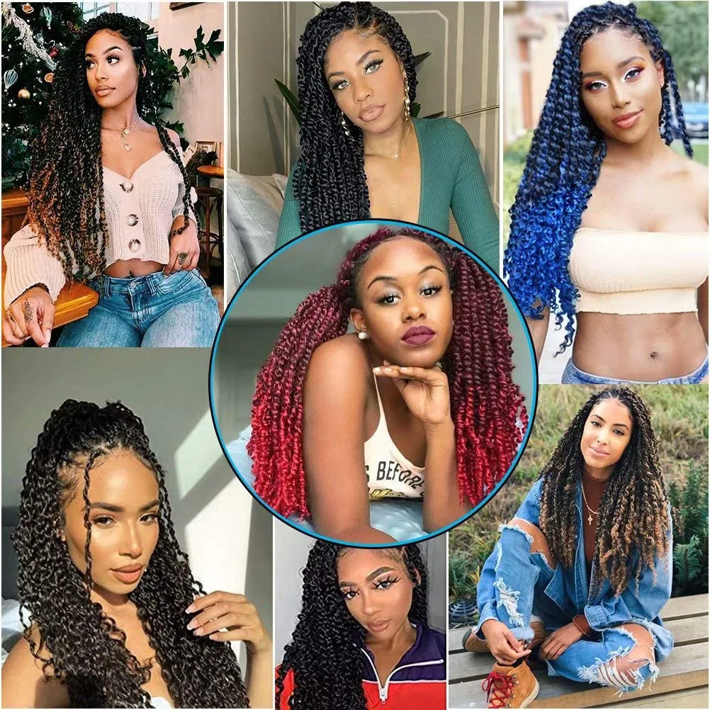 6 Packs Passion Twists Hair 18inch Ombre Water Wave Crochet Hair for Butterfly Soft Locs Synthetic Hair for Passion Twist Long Bohemian Locs Braiding Hair Extensions (18" 6packs T30#)