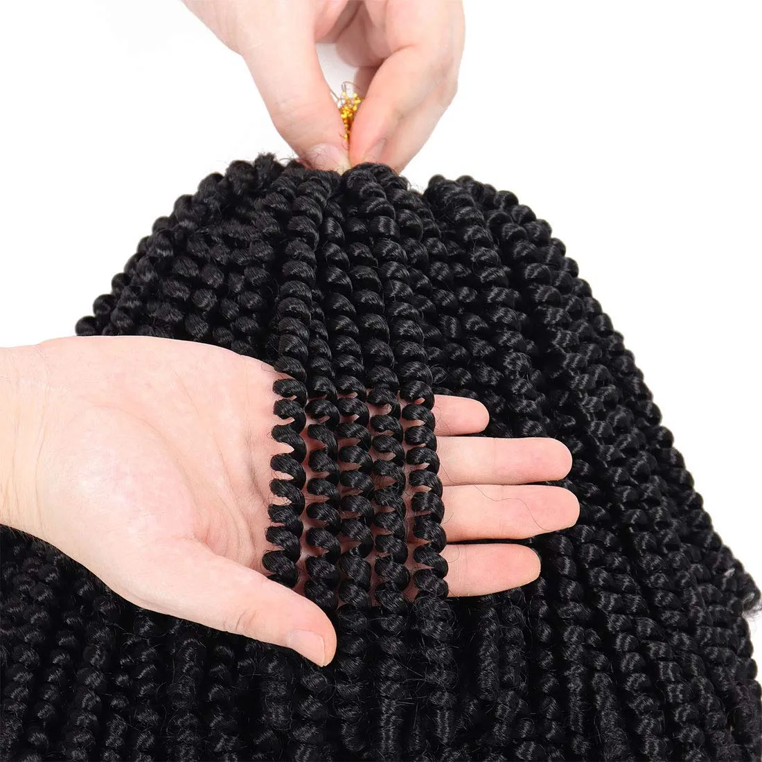6 Packs Spring Twist Braiding Hair Spring Twists Bomb Twist Hair Synthetic Fiber Fluffy Twist Crochet Braids Low Temperature Twist Crochet Hair for Women Braiding Hair(10inch,1)