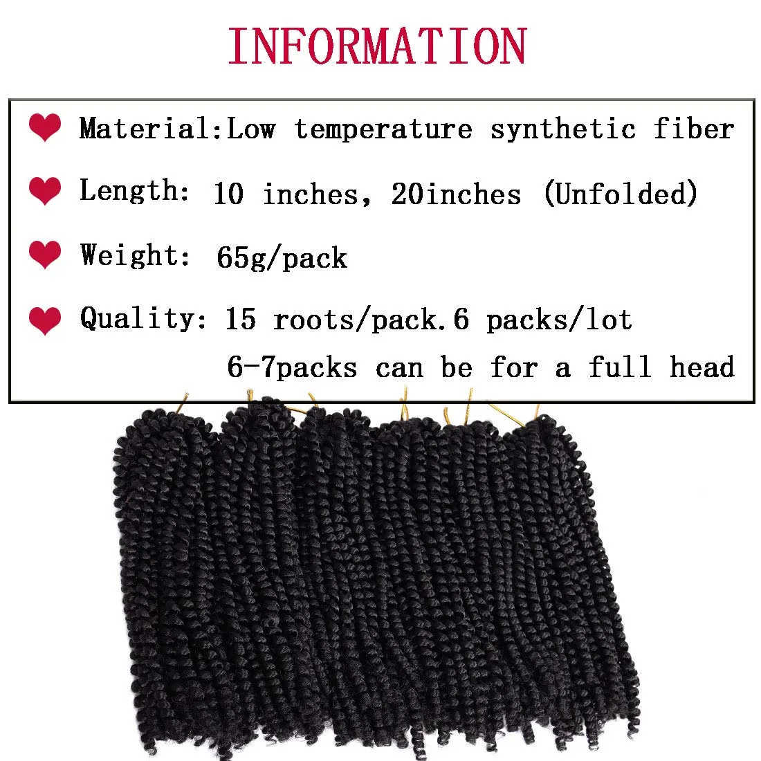 6 Packs Spring Twist Braiding Hair Spring Twists Bomb Twist Hair Synthetic Fiber Fluffy Twist Crochet Braids Low Temperature Twist Crochet Hair for Women Braiding Hair(10inch,1)
