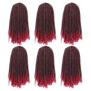 6 Packs Spring Twist Braiding Hair Spring Twists Bomb Twist Hair Synthetic Fiber Fluffy Twist Crochet Braids Low Temperature Twist Crochet Hair for Women Braiding Hair(10inch,T1B/BUG)