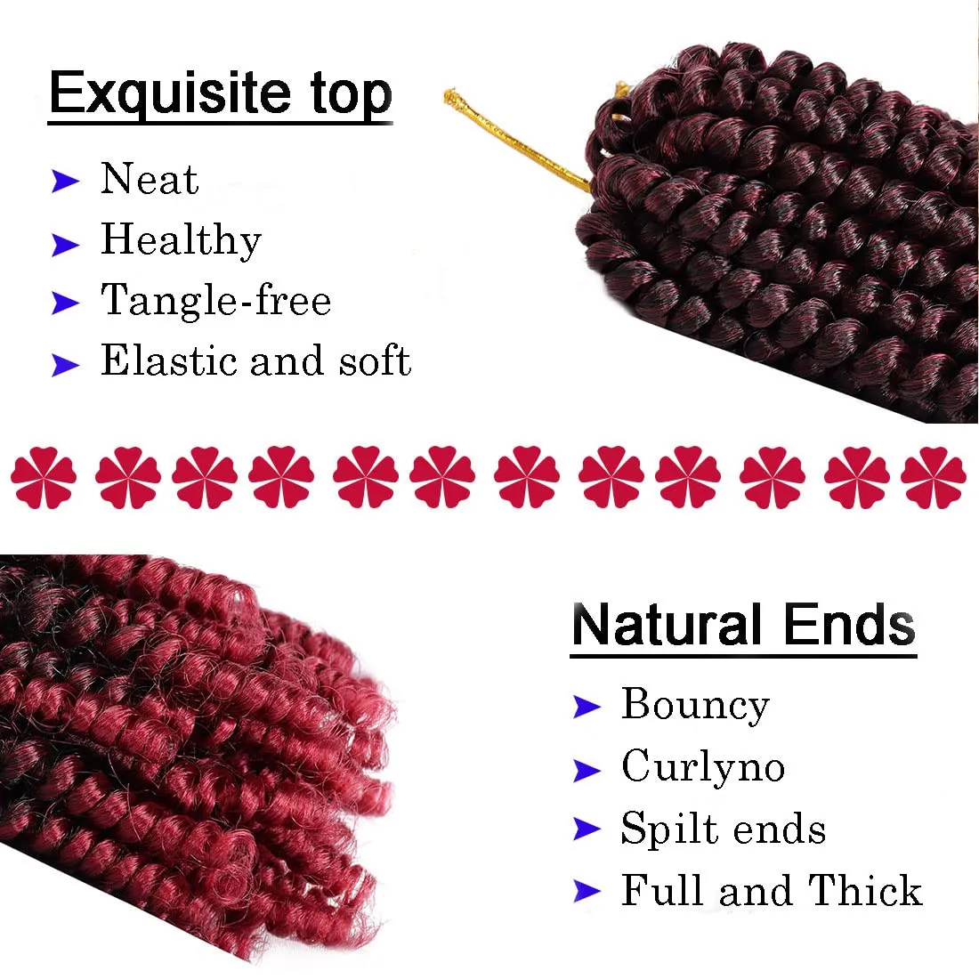 6 Packs Spring Twist Braiding Hair Spring Twists Bomb Twist Hair Synthetic Fiber Fluffy Twist Crochet Braids Low Temperature Twist Crochet Hair for Women Braiding Hair(10inch,T1B/BUG)