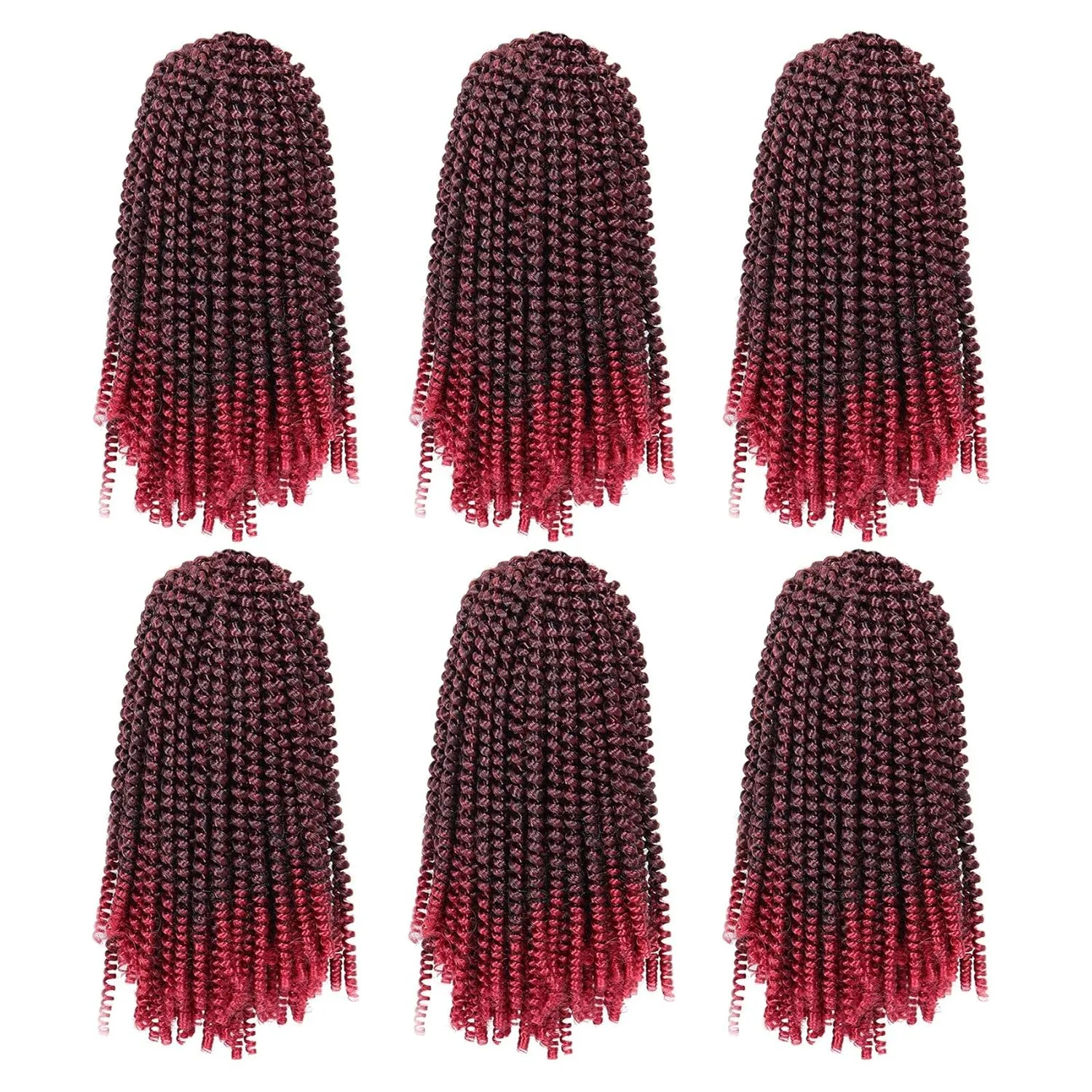 6 Packs Spring Twist Braiding Hair Spring Twists Bomb Twist Hair Synthetic Fiber Fluffy Twist Crochet Braids Low Temperature Twist Crochet Hair for Women Braiding Hair(10inch,T1B/BUG)