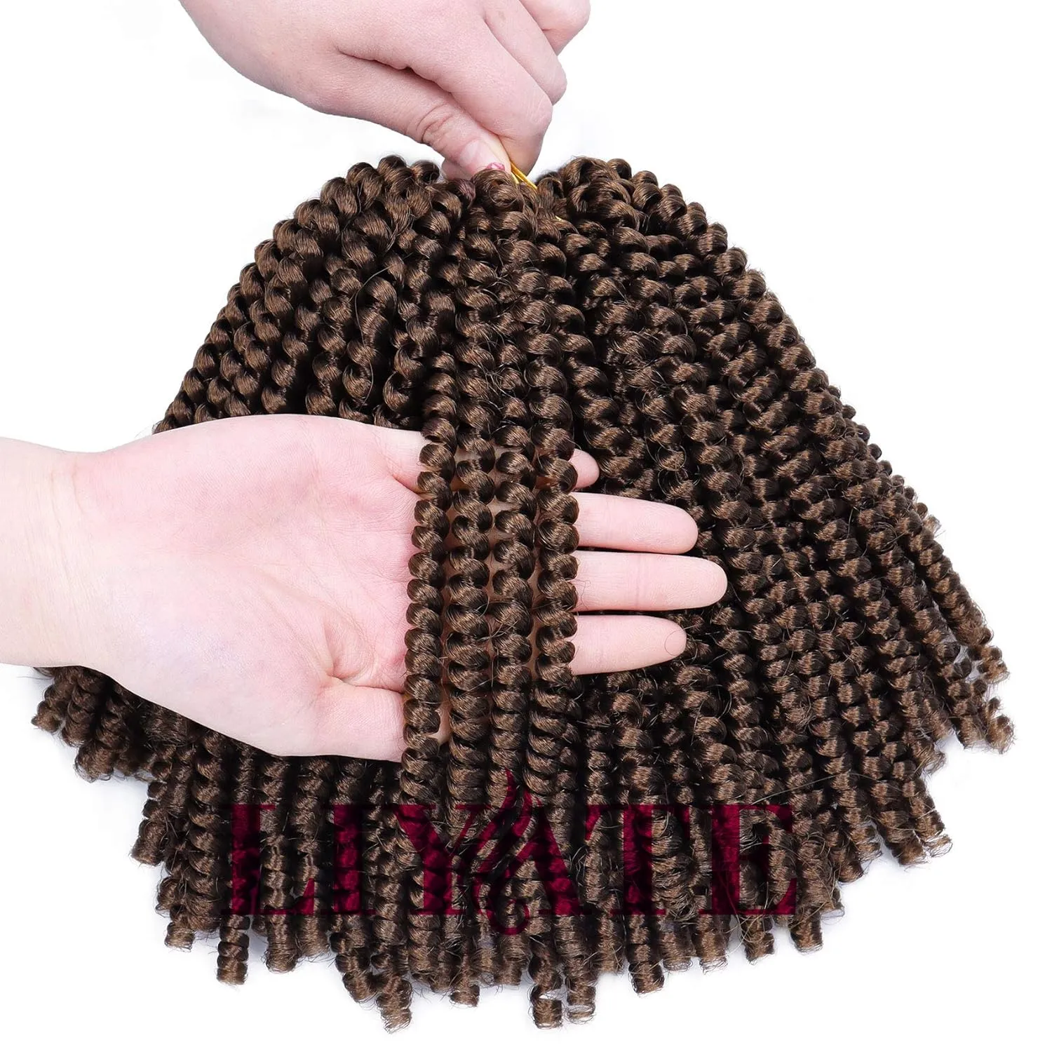 6 Packs Spring Twist Crochet Hair 8inch Spring Twists Bomb Twist Hair Synthetic Fiber Fluffy Twist Crochet Braids Low Temperature Spring Twist Braiding Hair for Women Hair Extension(8inch,30)