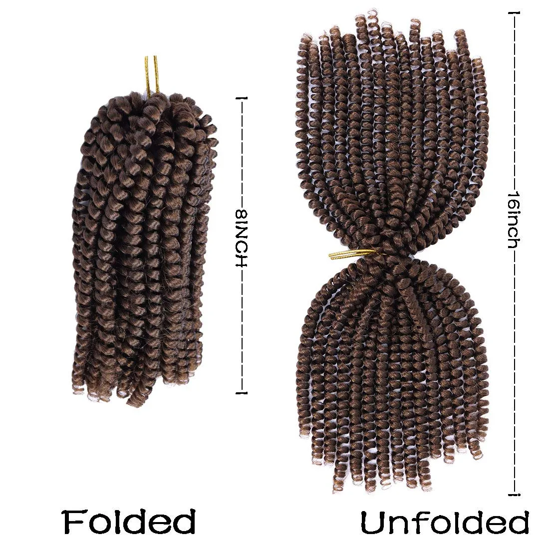 6 Packs Spring Twist Crochet Hair 8inch Spring Twists Bomb Twist Hair Synthetic Fiber Fluffy Twist Crochet Braids Low Temperature Spring Twist Braiding Hair for Women Hair Extension(8inch,30)