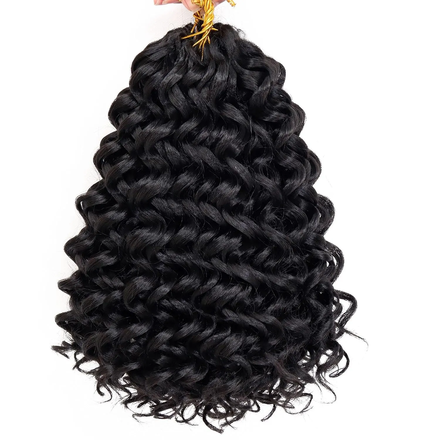 7 Packs Curly Crochet Hair for Black Women 10 Inch GOGO Curl Crochet Hair Deep Ocean Wave Crochet Hair Synthetic Bohemian Crochet Braids(10 inch, 1B)