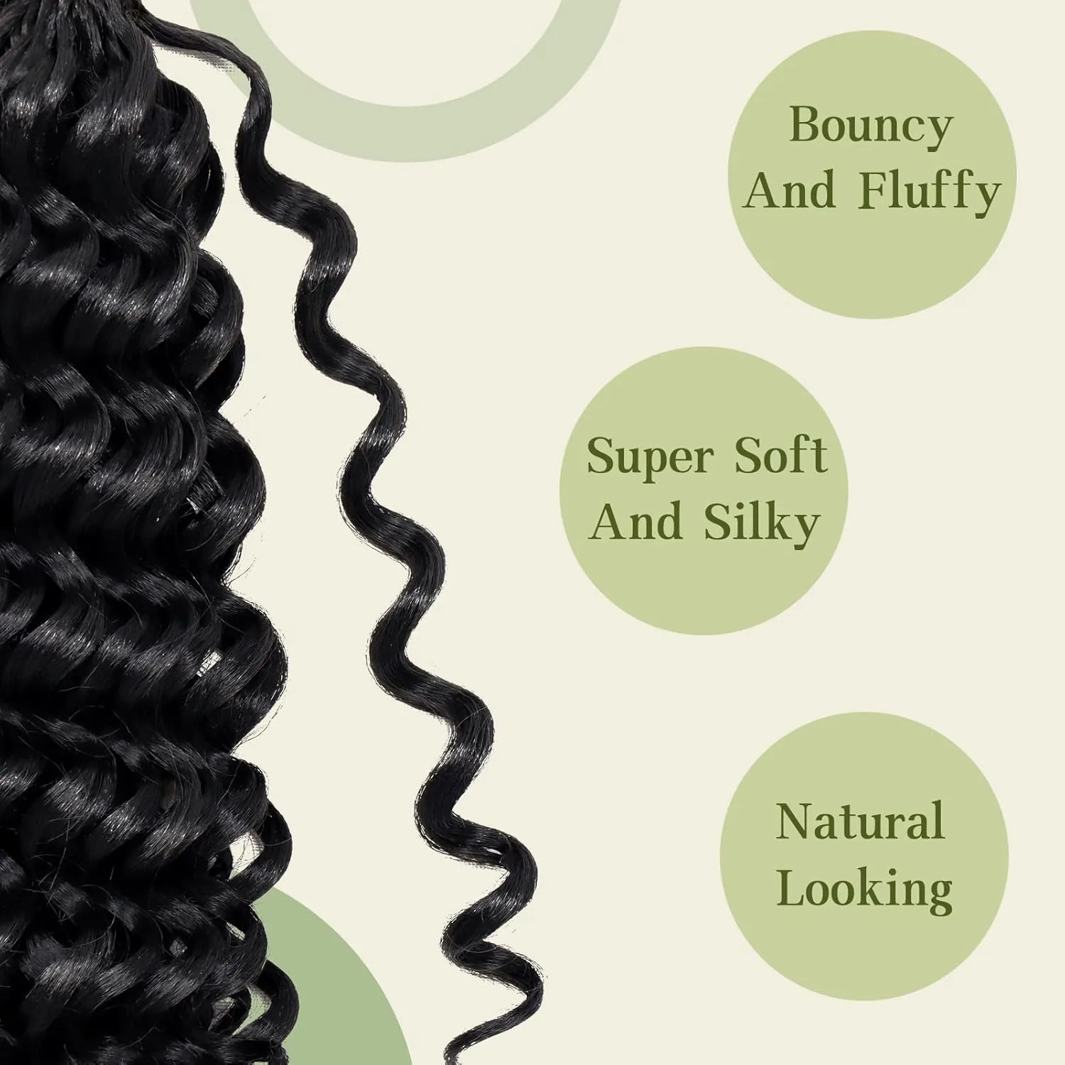 7 Packs Curly Crochet Hair for Black Women 10 Inch GOGO Curl Crochet Hair Deep Ocean Wave Crochet Hair Synthetic Bohemian Crochet Braids(10 inch, 1B)
