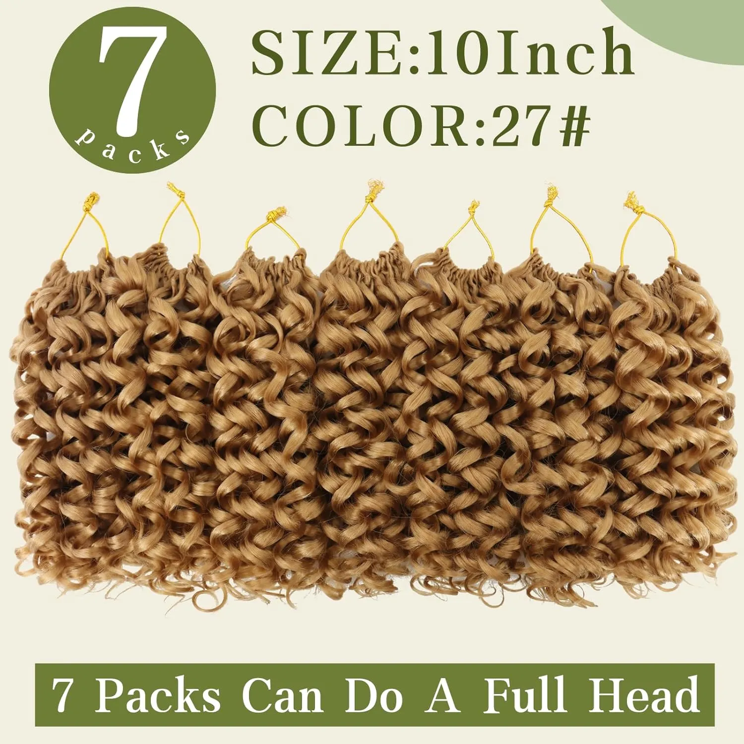 7 Packs Curly Crochet Hair for Black Women 10 Inch GOGO Curl Deep Ocean Water Wave Crochet Hair Synthetic Bohemian Beach Curl Crochet Braids Braiding Hair (10 inch, #27)