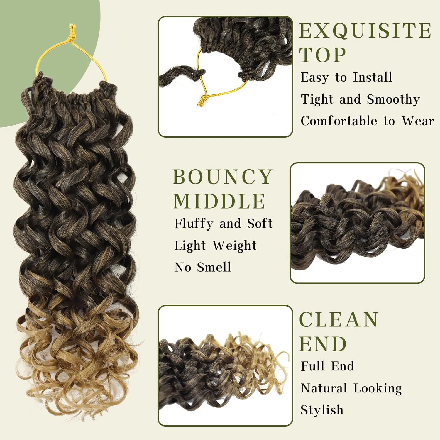 7 Packs Curly Crochet Hair for Black Women 10 Inch GOGO Curl Deep Ocean Water Wave Crochet Hair Synthetic Bohemian Beach Curl Crochet Braids Braiding Hair (10 inch, T27)