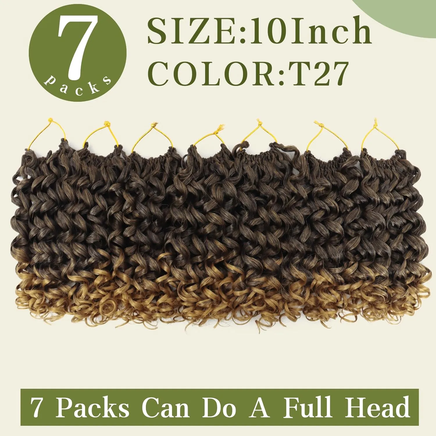 7 Packs Curly Crochet Hair for Black Women 10 Inch GOGO Curl Deep Ocean Water Wave Crochet Hair Synthetic Bohemian Beach Curl Crochet Braids Braiding Hair (10 inch, T27)