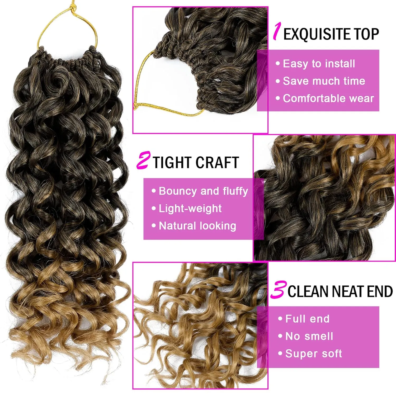 7 Packs GoGo Curl Crochet Hair 8 Inch Short Curly Crochet Hair for Women Deep Wave Beach Curl Crochet Braids Synthetic Braiding Hair Extensions(8 Inch, T27)