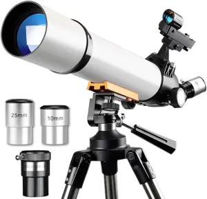 70mm Aperture Refractor Telescope for Adults & Beginners, 500mm Focal Length, Portable Travel Telescope with Adjustable Tripod, Phone Adapter & Wireless Remote